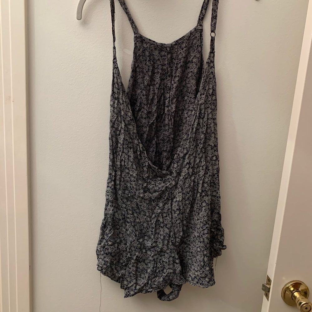 Stone cold fox black white floral print romper